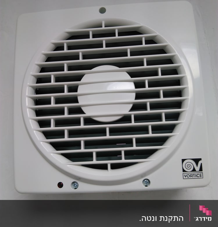 מאוורר קיר חשמלי עם סורגי פלסטיק